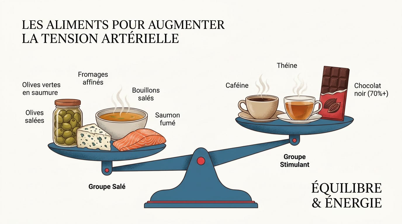 Sélection d'aliments riches en sodium et minéraux pour stabiliser la tension artérielle