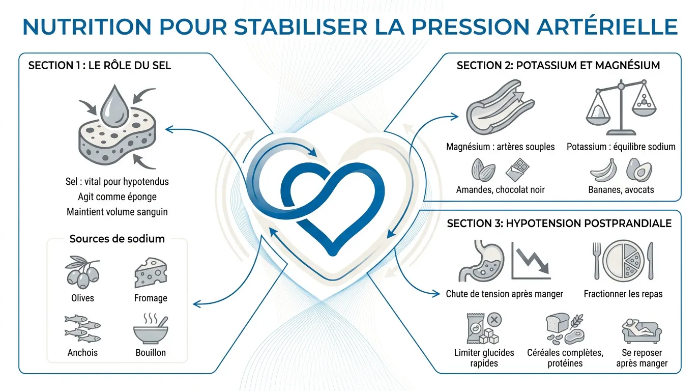 Sélection d'aliments sains comme des olives, du fromage et des fruits pour réguler la pression artérielle