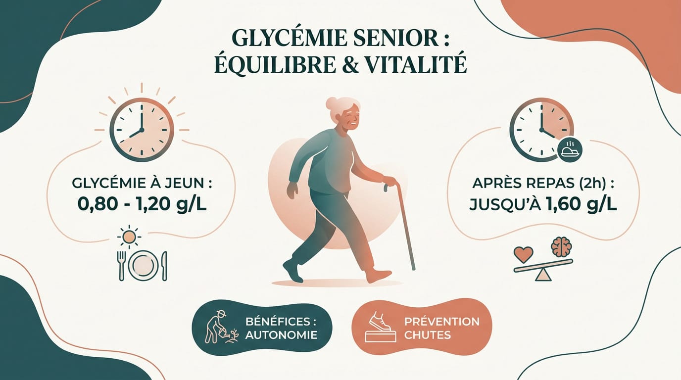 Senior souriant vérifiant son équilibre glycémique pour rester en forme