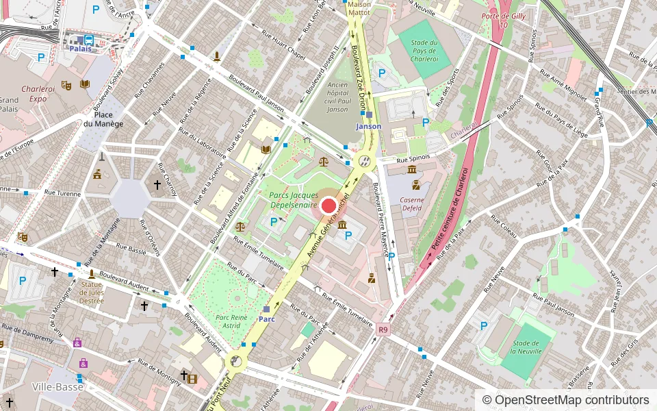 Plan du quartier de l'agence Domiris, avenue du Général Michel à Charleroi